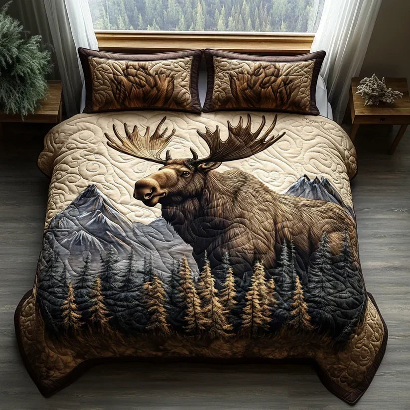 Wildlife Lodge | 3-Piece Quilted Bedding Set