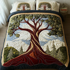 Tree of Life | 3-Piece Quilted Bedding Set