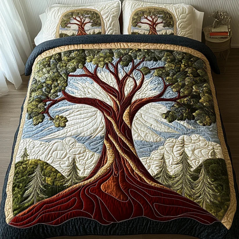 Tree of Life | 3-Piece Quilted Bedding Set