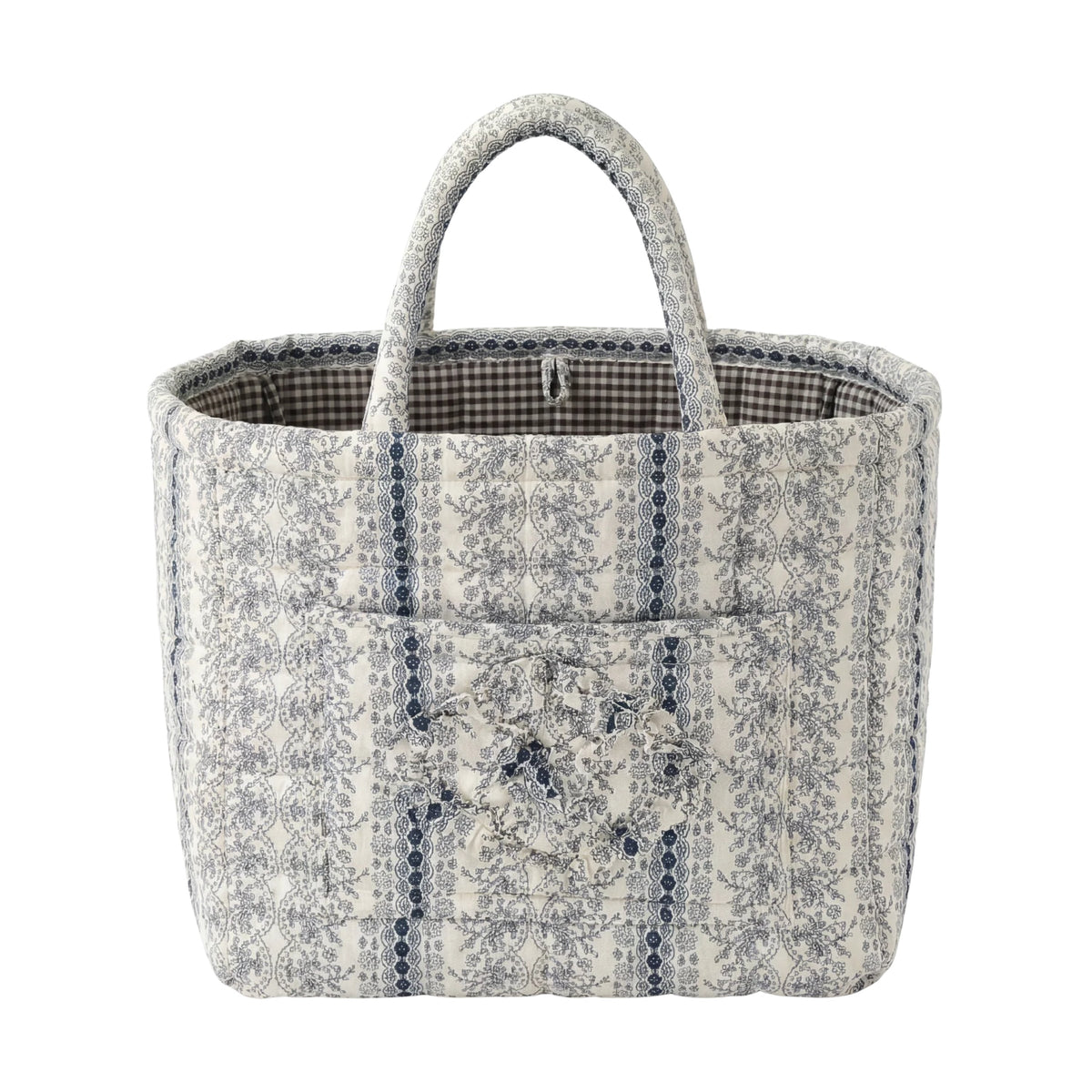 Vivienne | Navy Lace Quilted Tote Bag