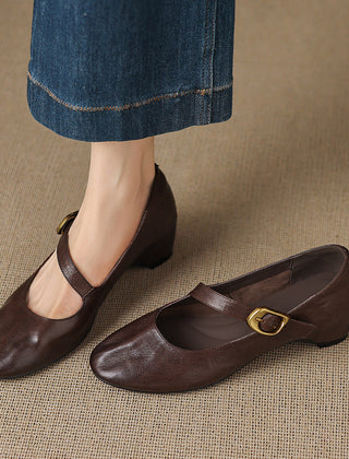 Quira | Round-Toe Mary Jane Flats