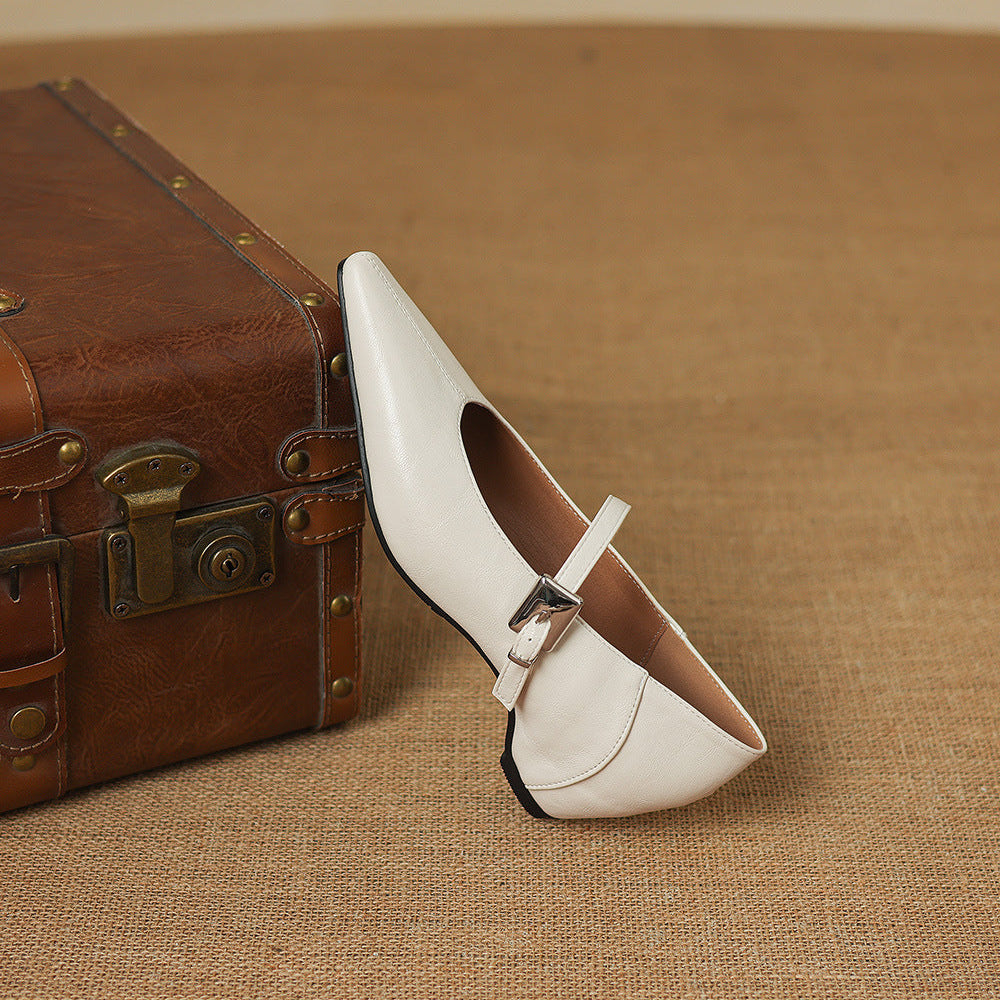Tamsin | Pointed-Toe Mary Jane Flats