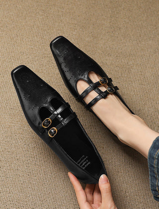 Ceyla | Brogued Double-Strap Mary Jane Flats