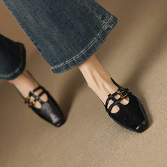 Ceyla | Brogued Double-Strap Mary Jane Flats
