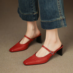 Vanya | Ruched Mary Jane Mules