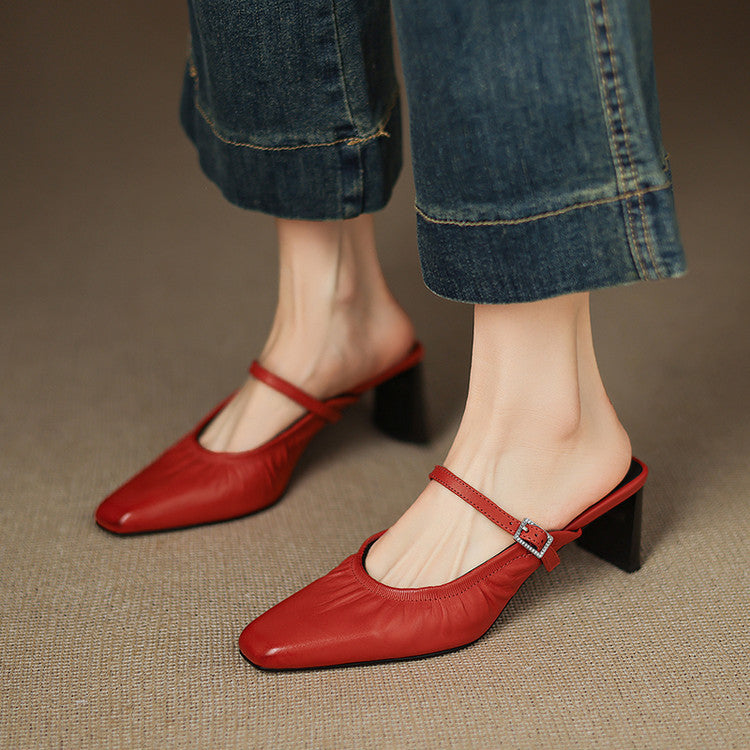 Vanya | Ruched Mary Jane Mules