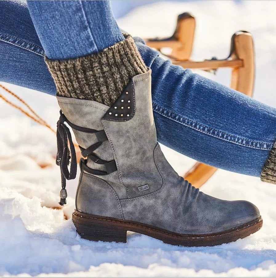 EMMA | LACE-UP MID-CALF BOOTS