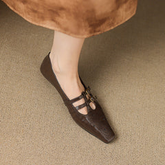 Ceyla | Brogued Double-Strap Mary Jane Flats