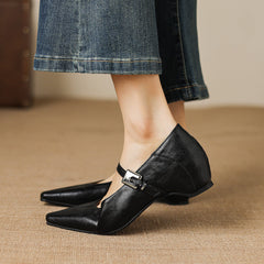 Tamsin | Pointed-Toe Mary Jane Flats