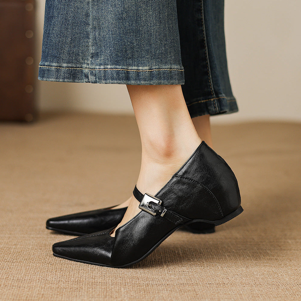 Tamsin | Pointed-Toe Mary Jane Flats
