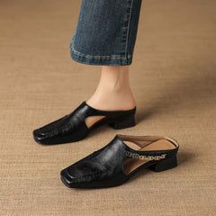 Vyla | Leather-Look Mules