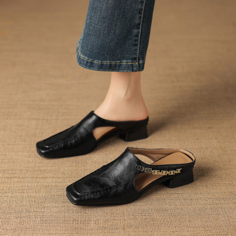 Vyla | Leather-Look Mules