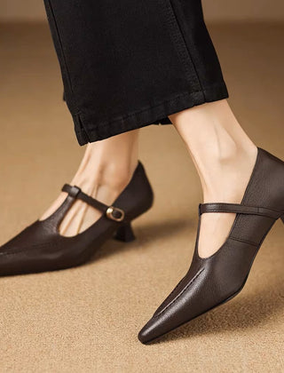 Tirea | Leather-Look Heels