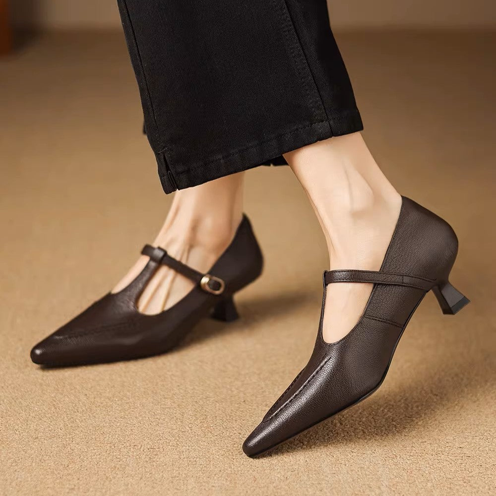 Tirea | Leather-Look Heels