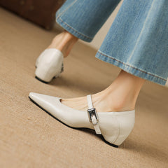 Tamsin | Pointed-Toe Mary Jane Flats