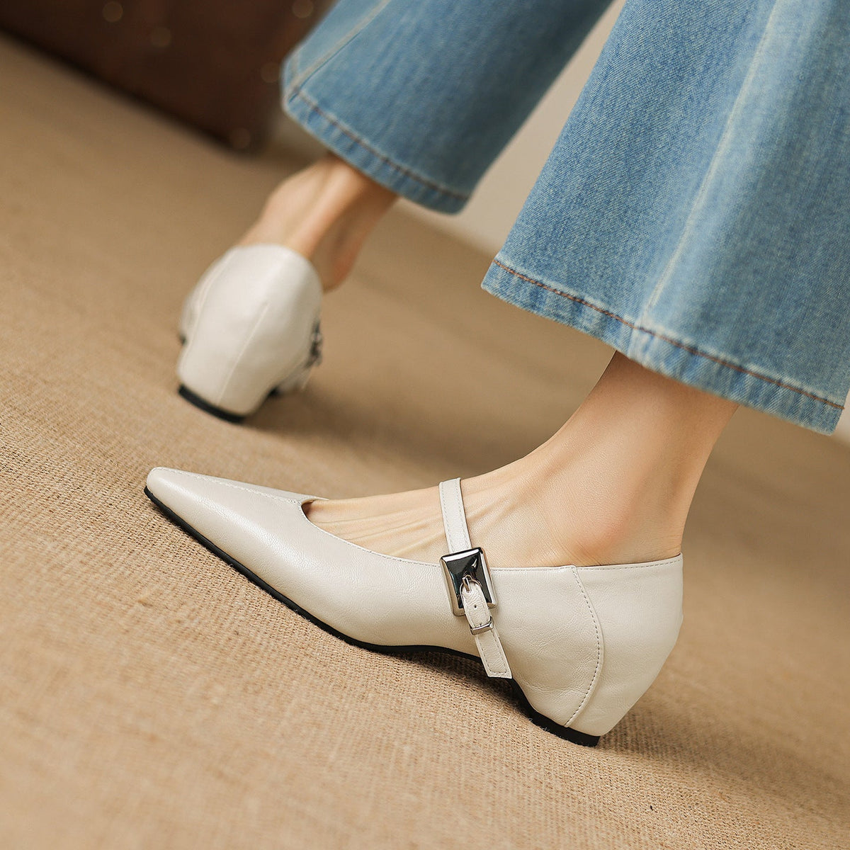 Tamsin | Pointed-Toe Mary Jane Flats