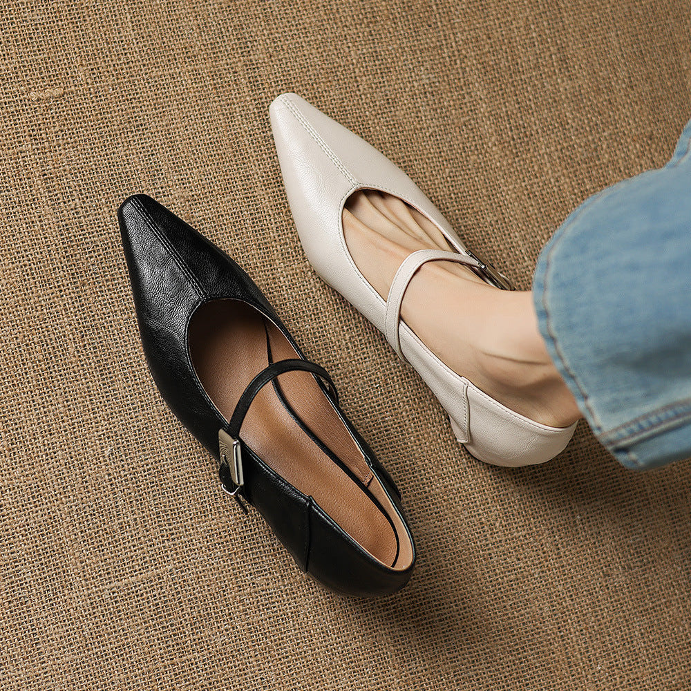 Tamsin | Pointed-Toe Mary Jane Flats
