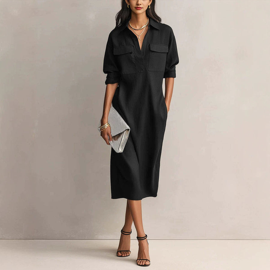 Mila | Pocket Midi Shirt Dress