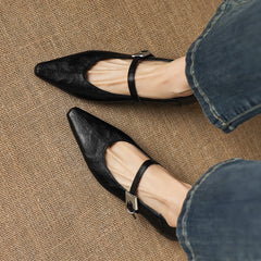Tamsin | Pointed-Toe Mary Jane Flats
