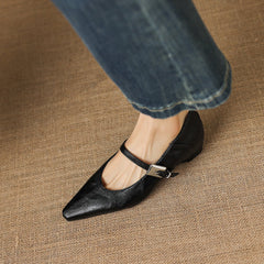 Tamsin | Pointed-Toe Mary Jane Flats