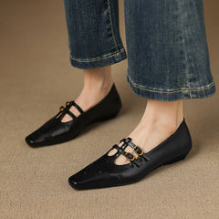 Ceyla | Brogued Double-Strap Mary Jane Flats