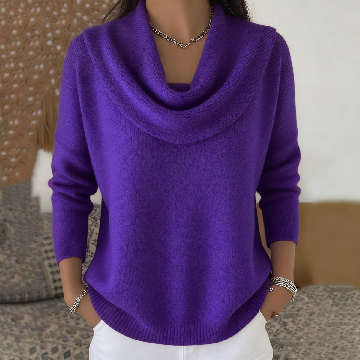 Iole | Draped Neck Jumper