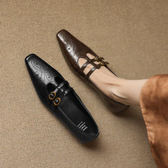 Ceyla | Brogued Double-Strap Mary Jane Flats