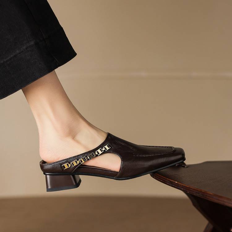 Vyla | Leather-Look Mules