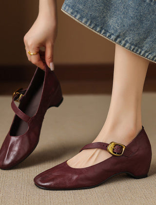 Quira | Round-Toe Mary Jane Flats
