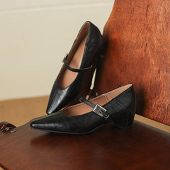 Tamsin | Pointed-Toe Mary Jane Flats