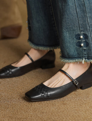 Verity | Square-Toe Mary Jane Flats