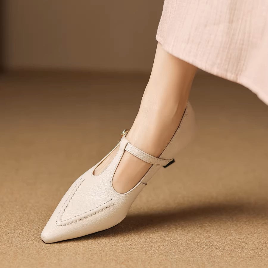 Tirea | Leather-Look Heels