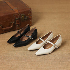 Tamsin | Pointed-Toe Mary Jane Flats