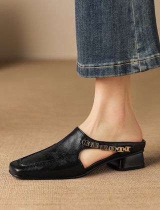 Vyla | Leather-Look Mules