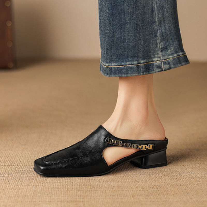Vyla | Leather-Look Mules