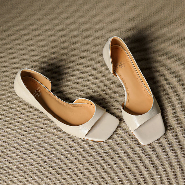Celin | Peep-Toe Leather-Look Heels