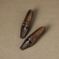 Ceyla | Brogued Double-Strap Mary Jane Flats
