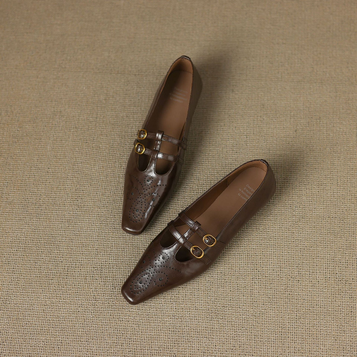 Ceyla | Brogued Double-Strap Mary Jane Flats