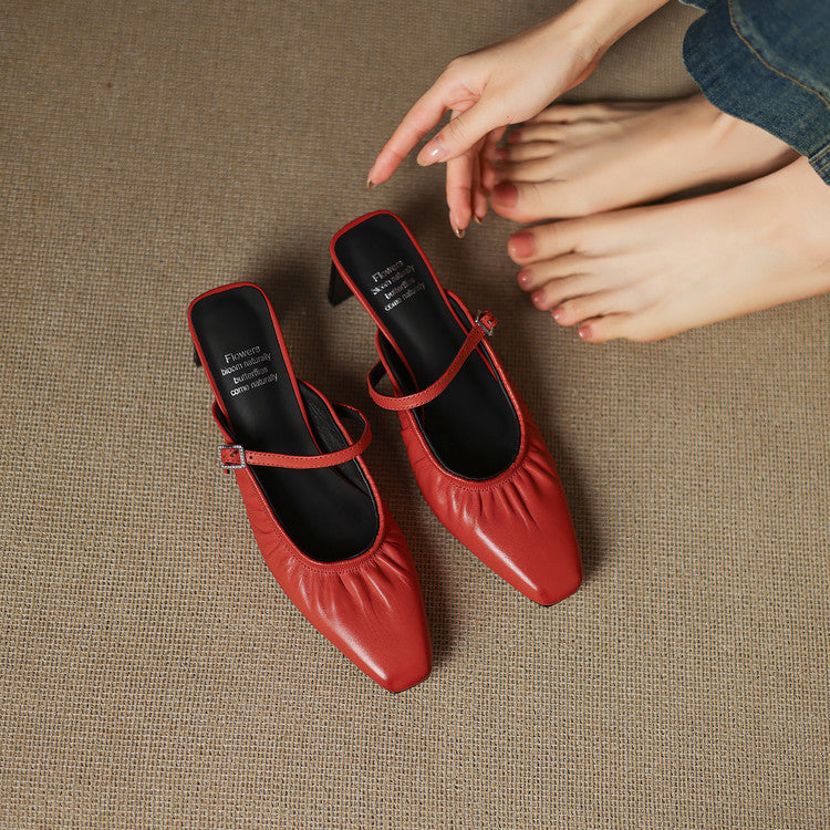 Vanya | Ruched Mary Jane Mules