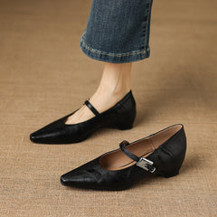 Tamsin | Pointed-Toe Mary Jane Flats