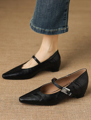 Tamsin | Pointed-Toe Mary Jane Flats