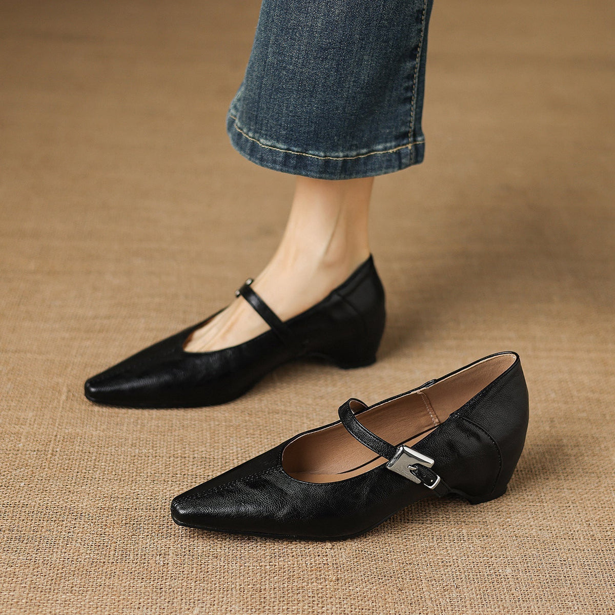 Tamsin | Pointed-Toe Mary Jane Flats