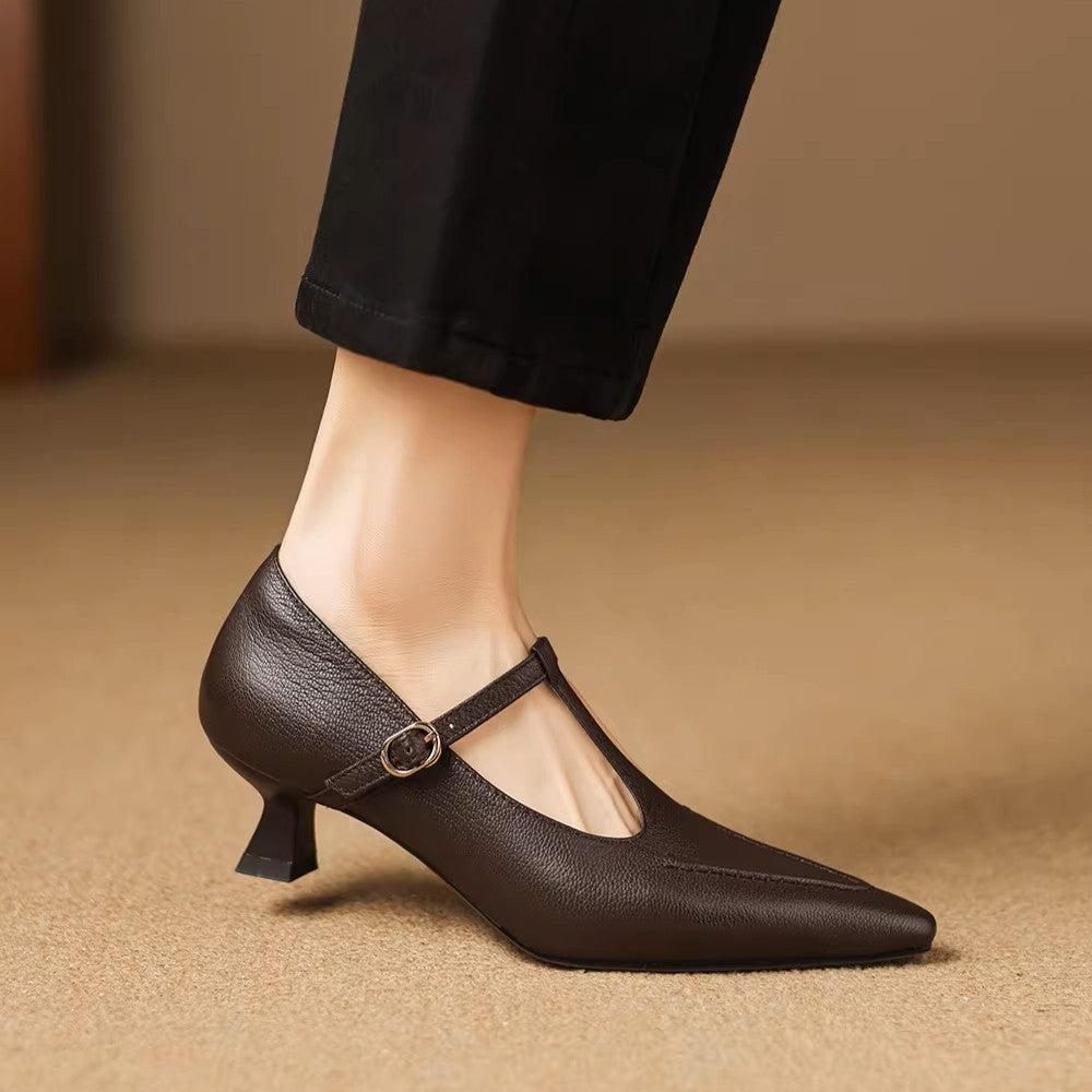 Tirea | Leather-Look Heels