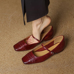 Verity | Square-Toe Mary Jane Flats