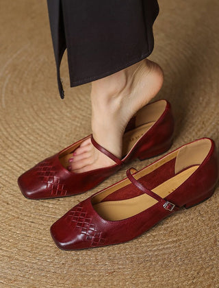 Verity | Square-Toe Mary Jane Flats