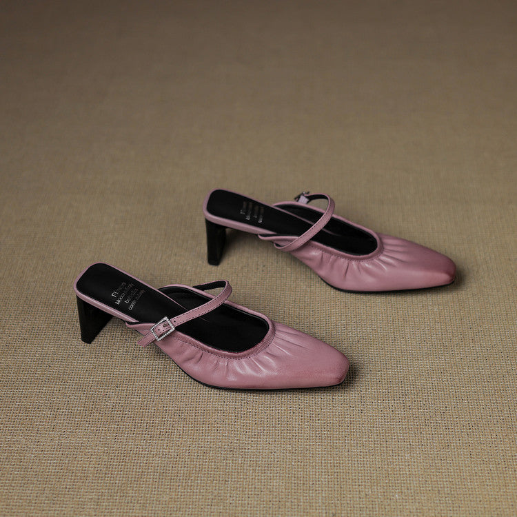 Vanya | Ruched Mary Jane Mules