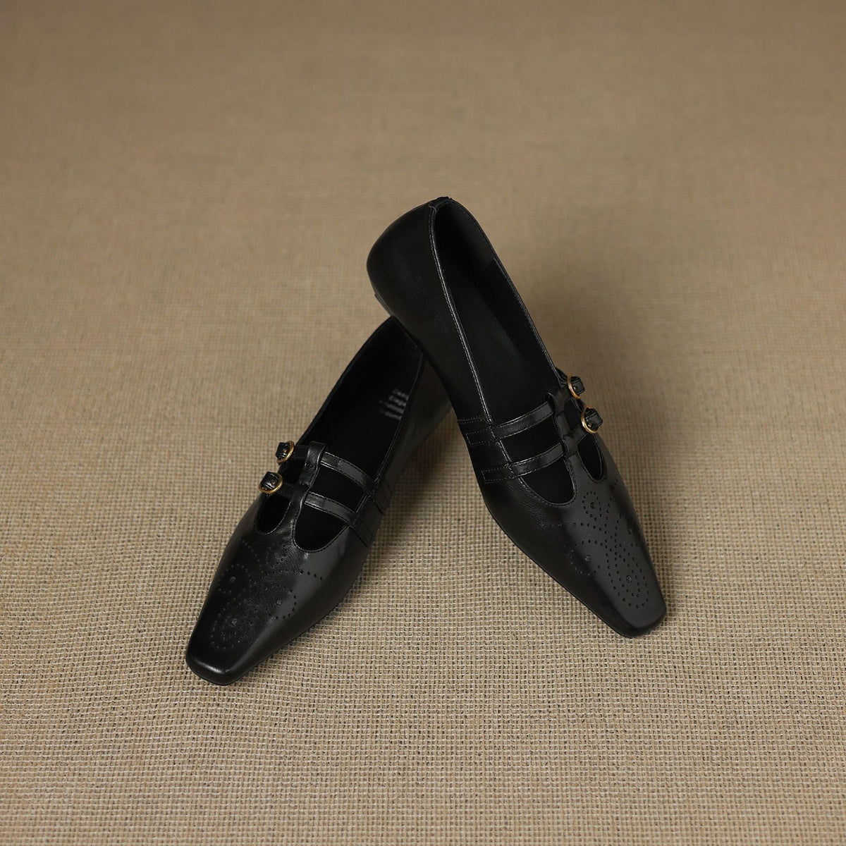 Ceyla | Brogued Double-Strap Mary Jane Flats