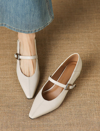 Tamsin | Pointed-Toe Mary Jane Flats