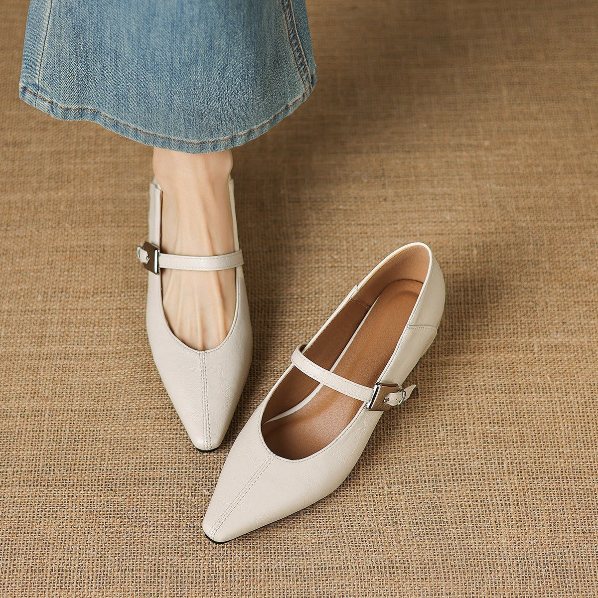 Tamsin | Pointed-Toe Mary Jane Flats