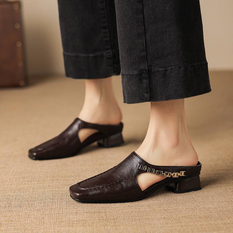Vyla | Leather-Look Mules